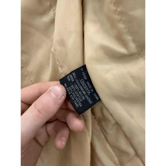 Vintage Tan Suede Faux Fur Trim Collar Cuff Jacket Coat - Picture 8 of 9